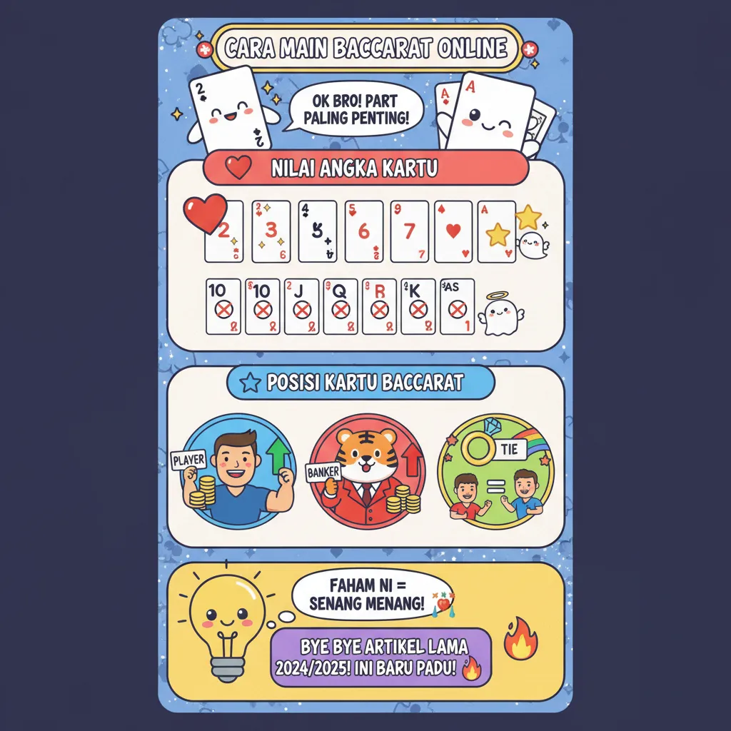 Memahami nilai angka dan posisi kartu Baccarat